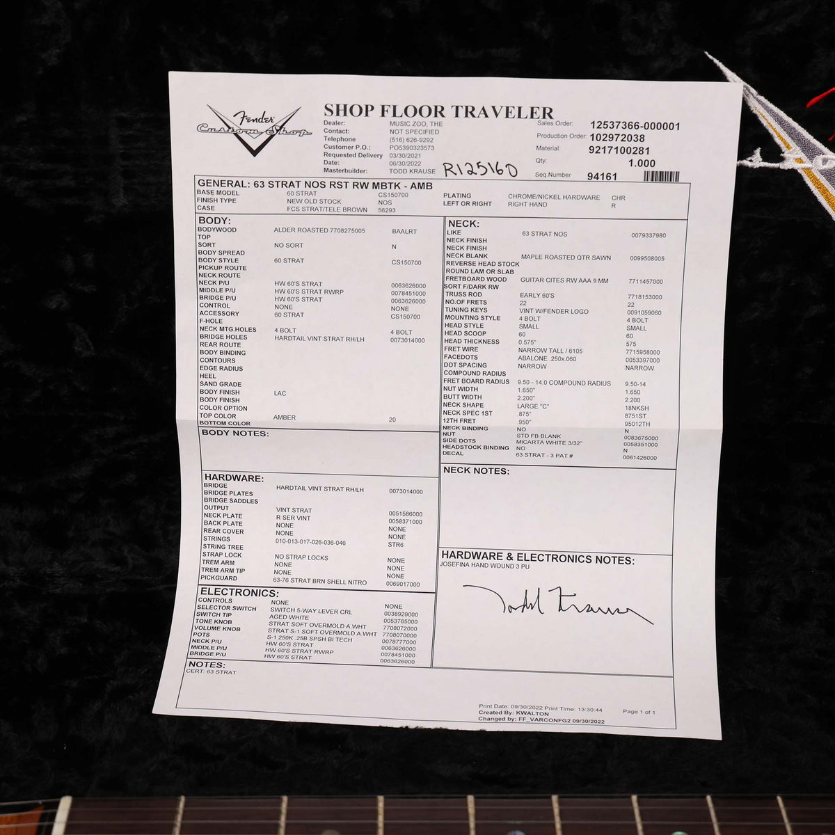 Fender Custom Shop 1963 Stratocaster Hardtail Roasted Alder Trans Amber Masterbuilt Todd Krause 2022 — 10