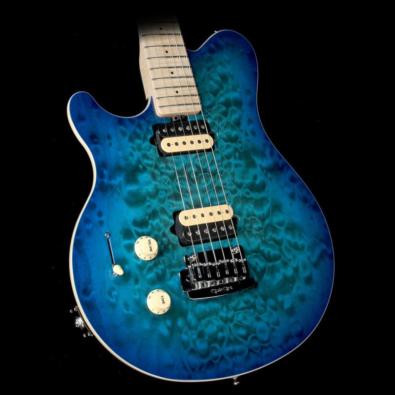 Ernie Ball Music Man Axis Super Sport Tremolo Left-Handed Balboa Blue Quilt Top — 1