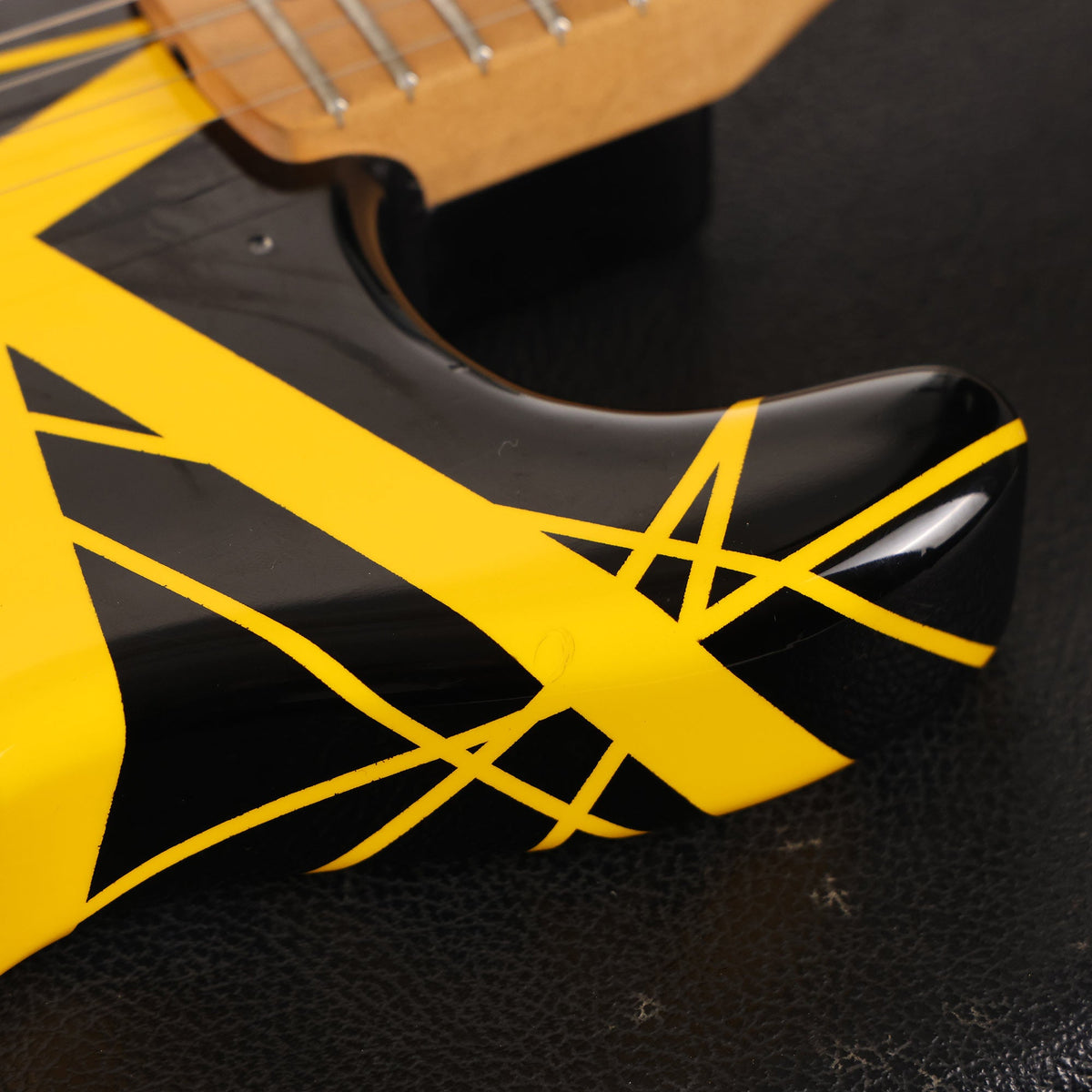 1981 Charvel 'Pre-Production' Black and Yellow Striped Guitar — 13