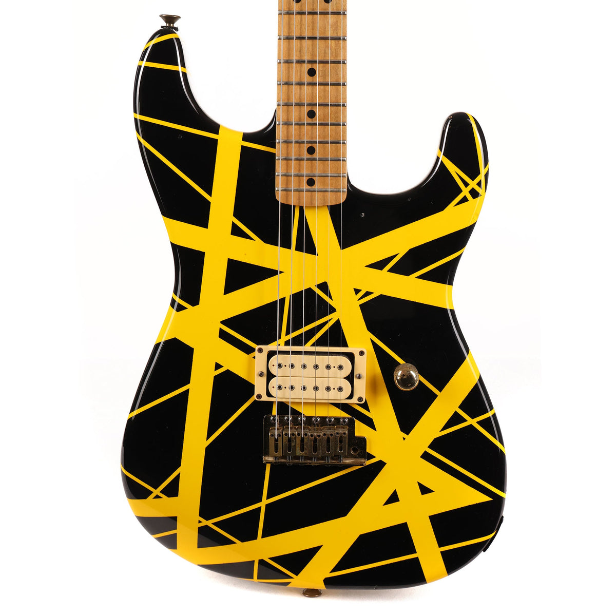 1981 Charvel 'Pre-Production' Black and Yellow Striped Guitar — 1