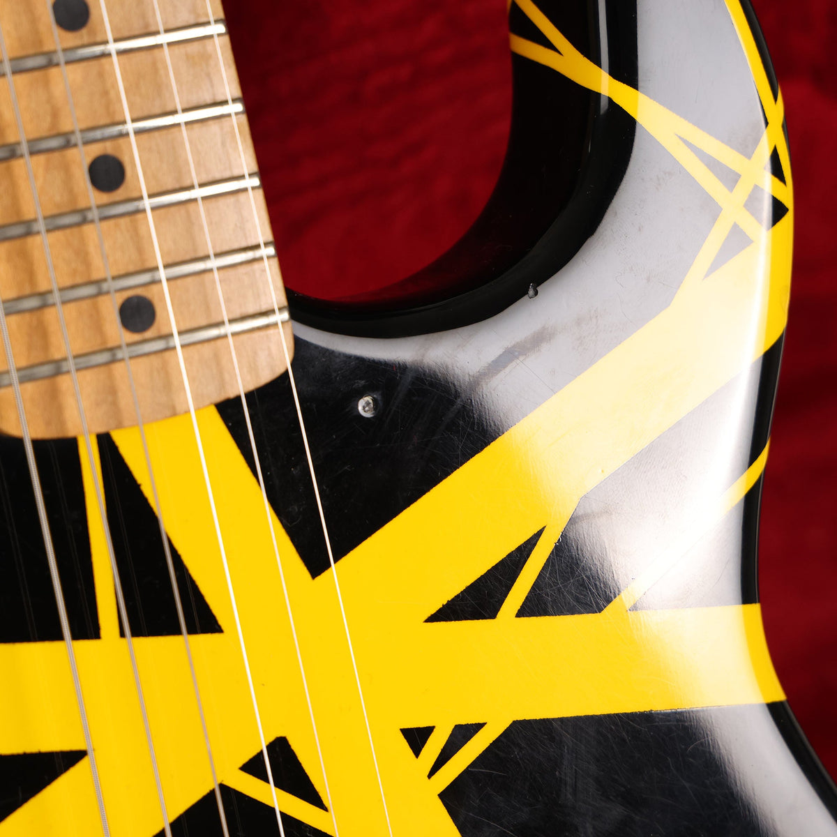 1981 Charvel 'Pre-Production' Black and Yellow Striped Guitar — 6