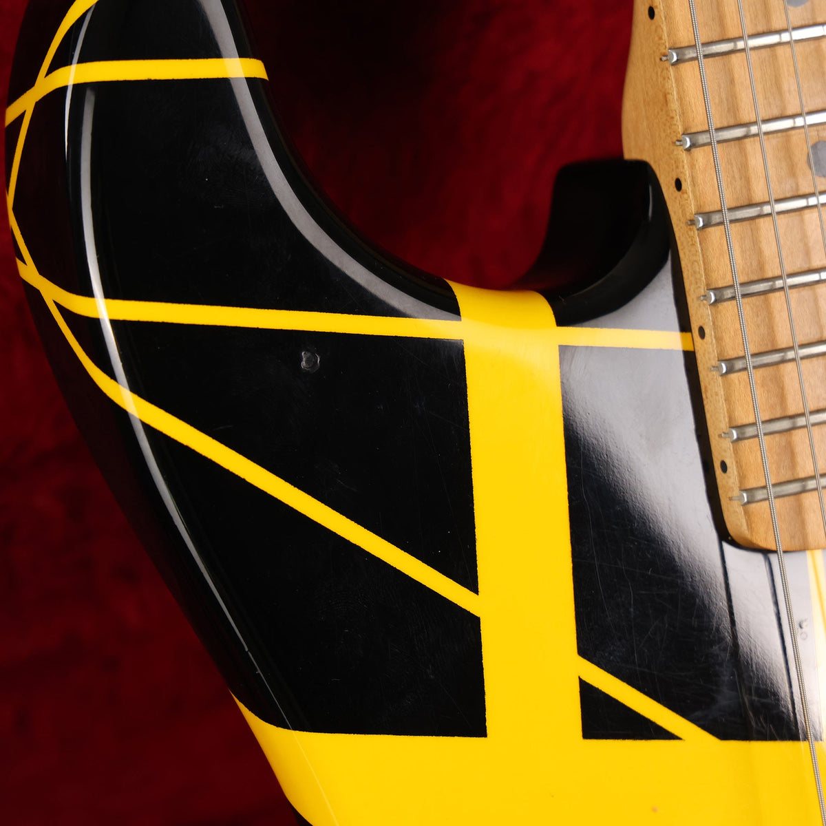 1981 Charvel 'Pre-Production' Black and Yellow Striped Guitar — 7
