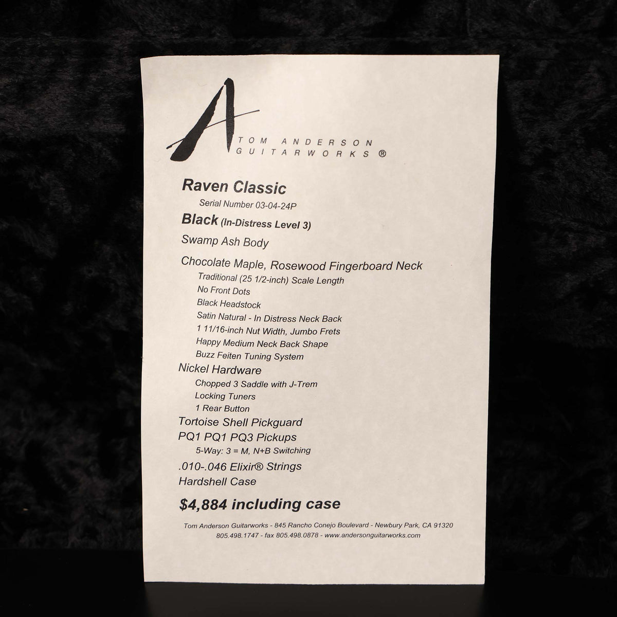 Tom Anderson Raven Classic Black In-Distress Level 3 2024 — 12
