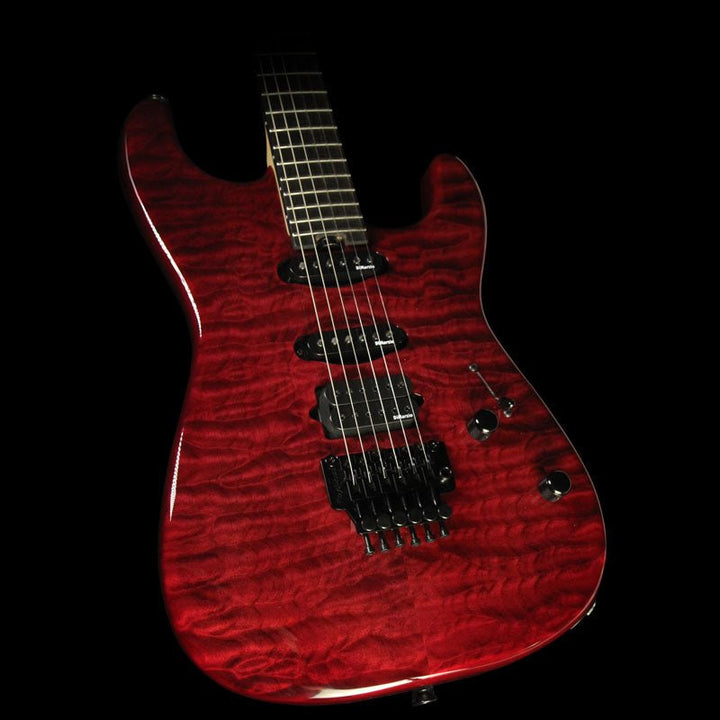 Charvel Custom Shop San Dimas Quilt Top Electric Guitar Trans Black Cherry