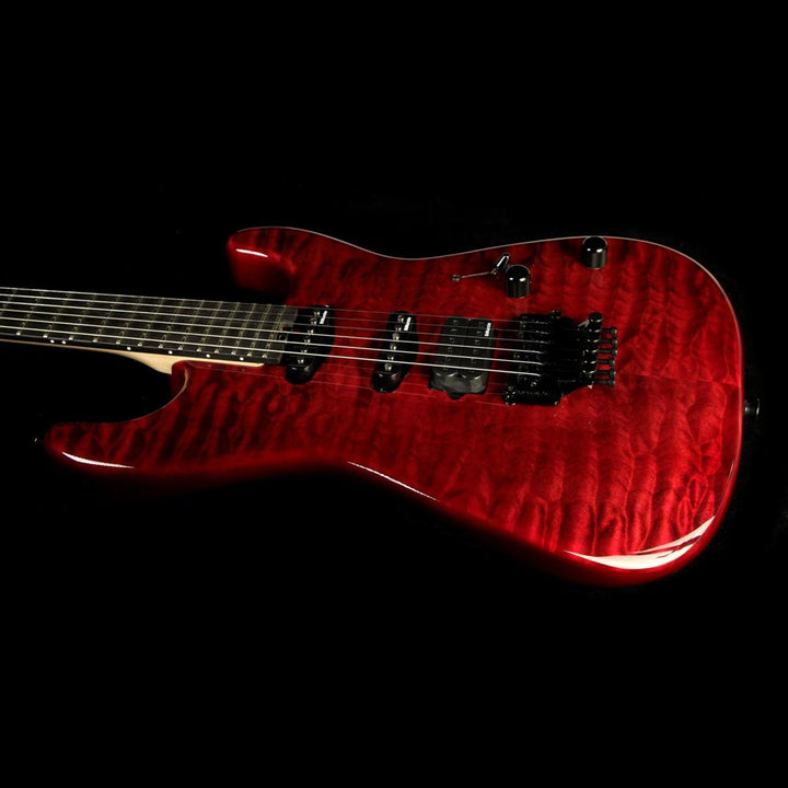 Charvel Custom Shop San Dimas Quilt Top Electric Guitar Trans Black Cherry