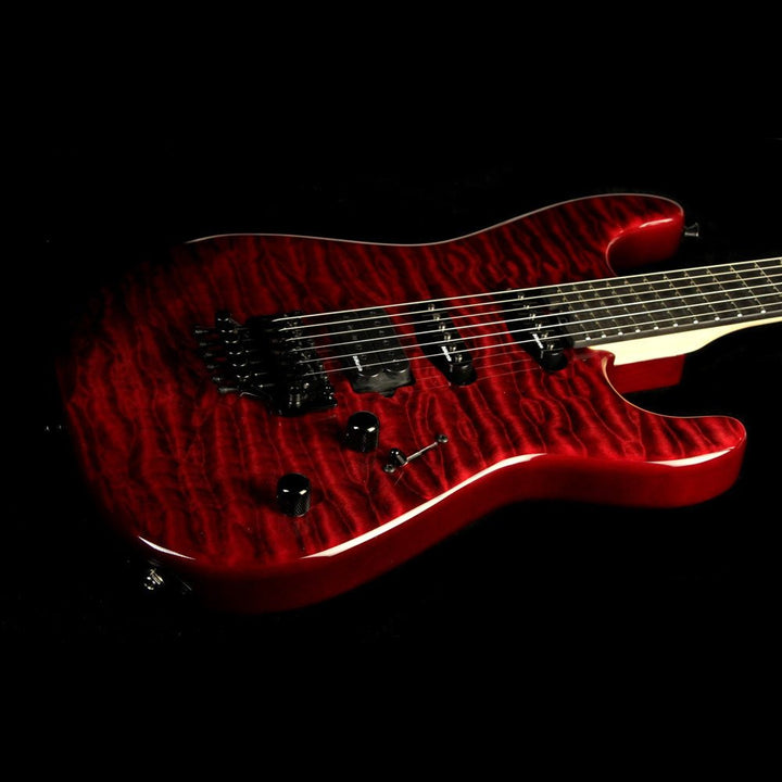 Charvel Custom Shop San Dimas Quilt Top Electric Guitar Trans Black Cherry