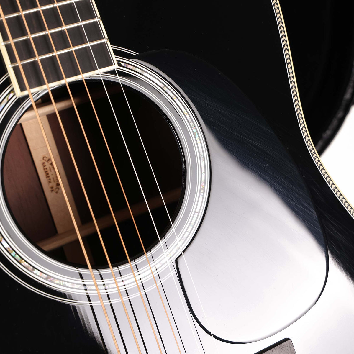 Martin Custom Shop Dreadnought Acoustic Adirondack Spruce and Madagascar Rosewood Gloss Black 2022 — 6