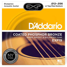 D'Addario EXP Phosphor Acoustic Strings Bluegrass Light Top Medium Bottom 12-56