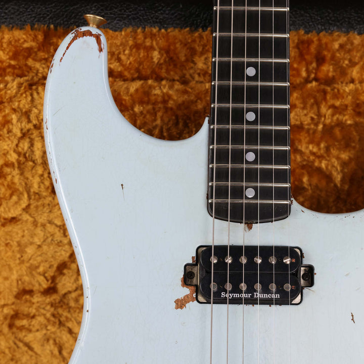 Charvel Custom Shop Music Zoo Nitro Aged Koa San Dimas Sonic Blue Masterbuilt Pat Campolattano