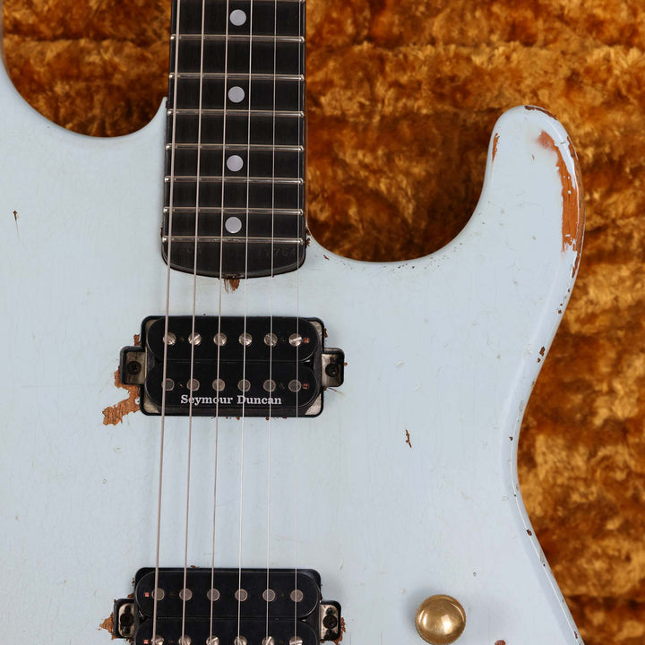 Charvel Custom Shop Music Zoo Nitro Aged Koa San Dimas Sonic Blue Masterbuilt Pat Campolattano