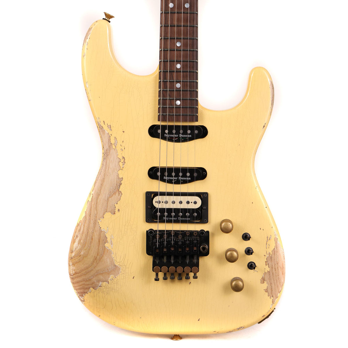 Charvel Custom Shop '84 San Dimas HSS Heavy Relic Vanilla Shake Brazilian Rosewood Fretboard 2021 — 1