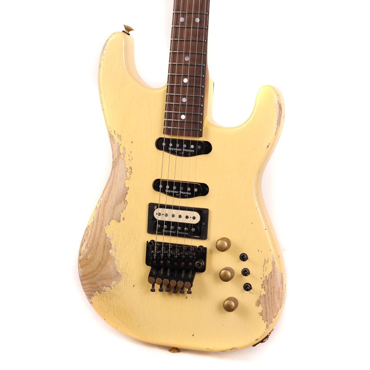 Charvel Custom Shop '84 San Dimas HSS Heavy Relic Vanilla Shake Brazilian Rosewood Fretboard 2021 — 5