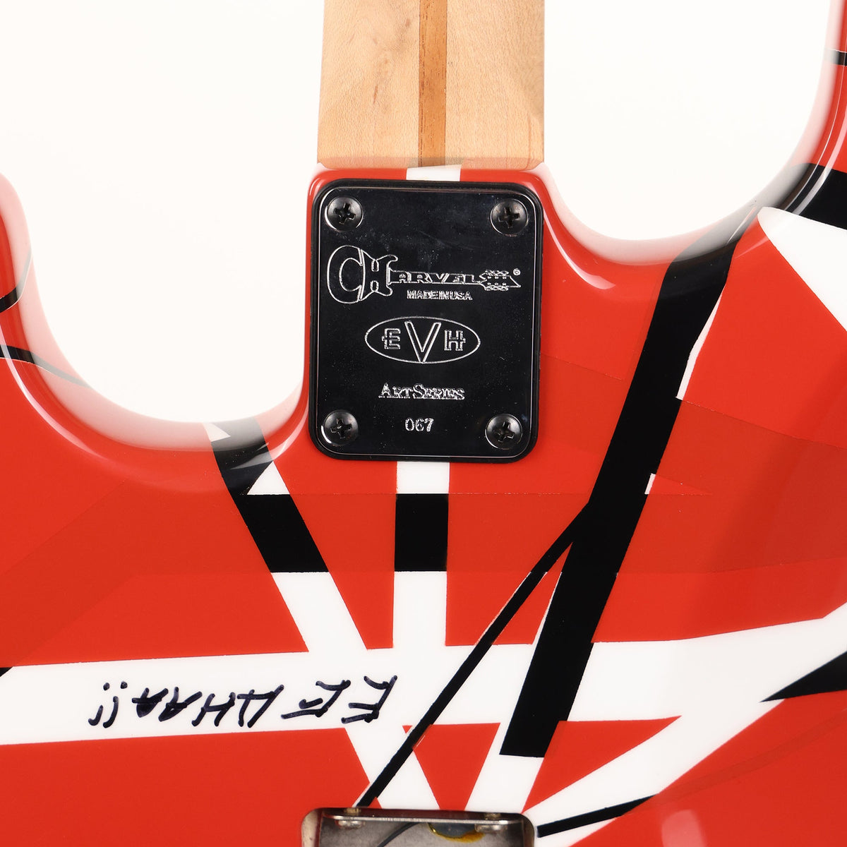 Charvel EVH Art Series Spokane Red Black and White Stripes 2004 — 16