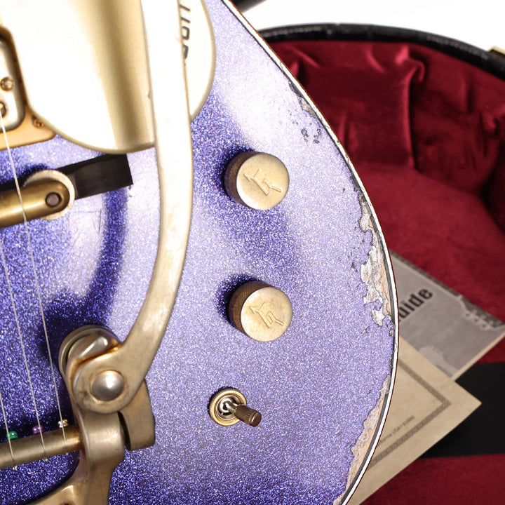 Gretsch Custom Shop G6128-CS Duo Jet Masterbuilt Gonzalo Madrigal Purple Sparkle Heavy Relic 2024