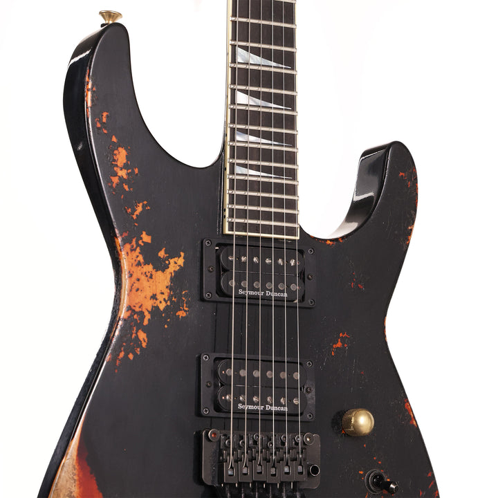 Jackson Custom Shop Nitro Aged SL2H-V Soloist Music Zoo Exclusive Black over 3 Tone Sunburst