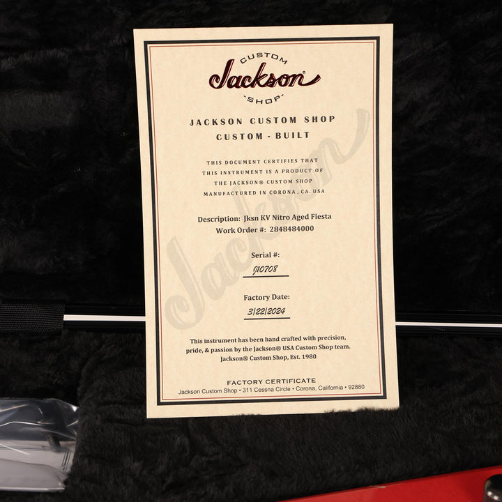 Jackson Custom Shop Nitro Aged King V Music Zoo Exclusive Fiesta Red