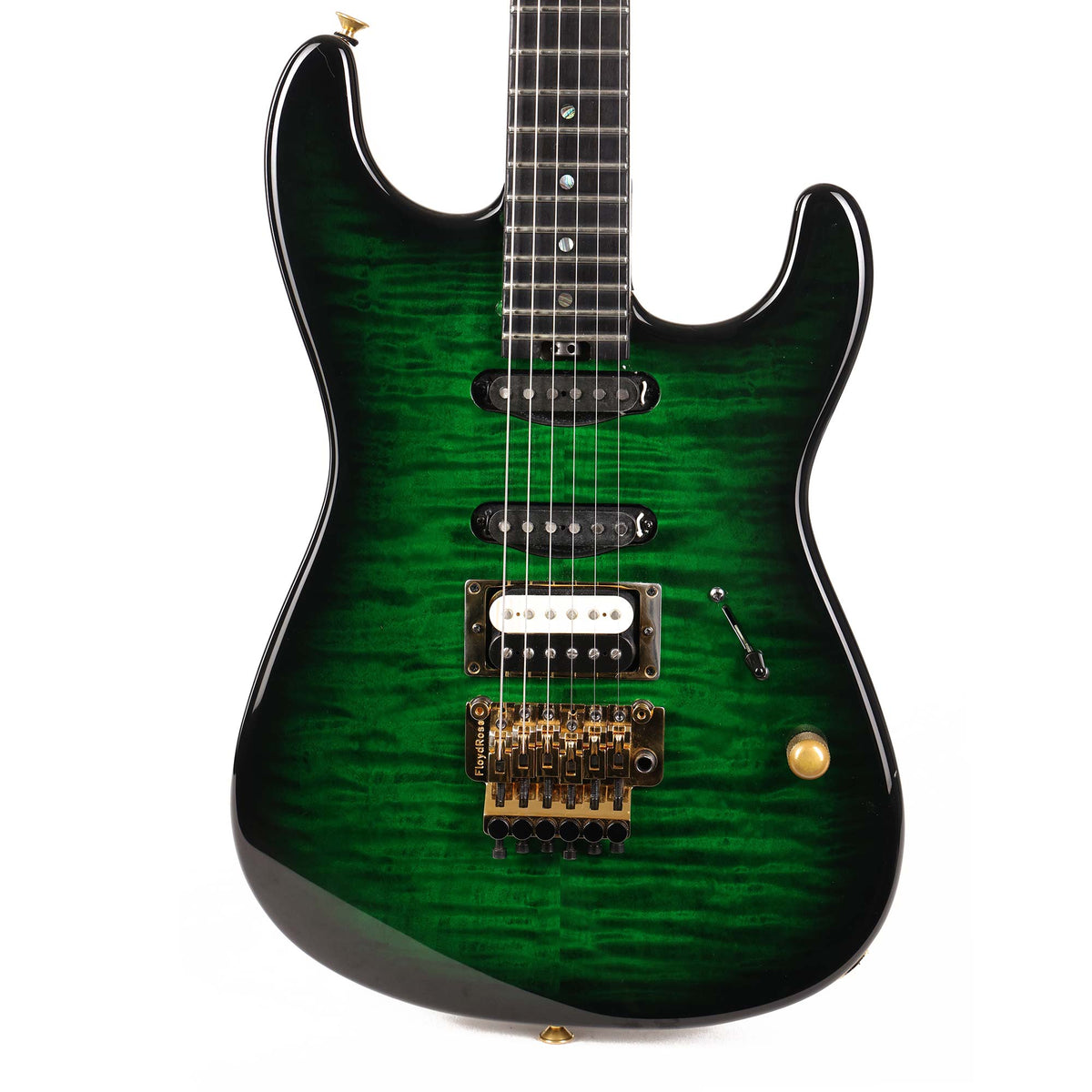 Charvel Custom Shop San Dimas HSS Trans Green Black Burst 2015 — 1