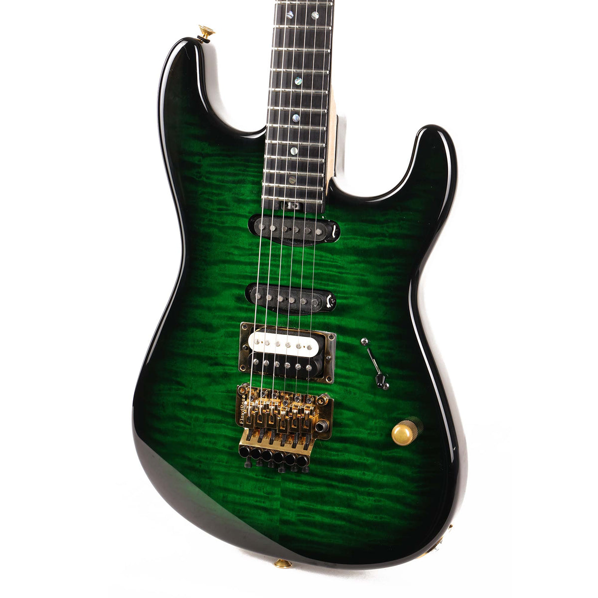 Charvel Custom Shop San Dimas HSS Trans Green Black Burst 2015 — 5