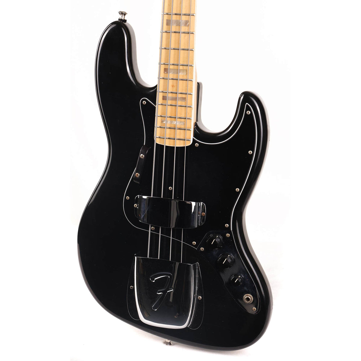 Fender Jazz Bass ブラック ボディ ネック付き 1975 Fender Jazz Bass Black | The Music Zoo