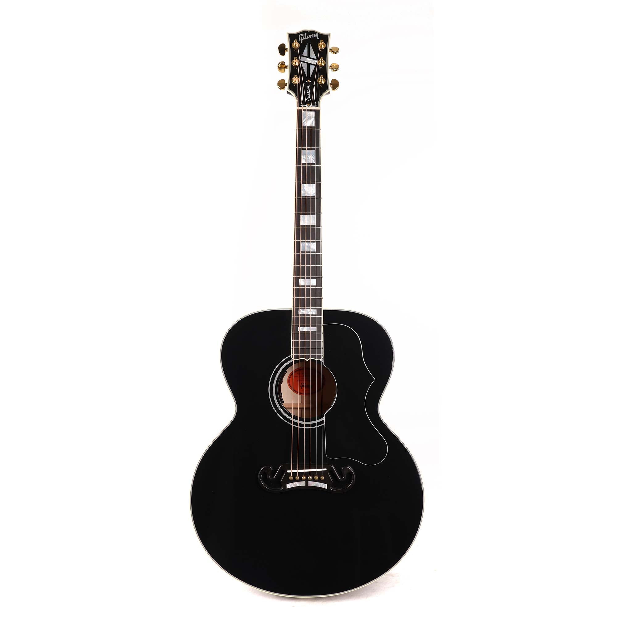Gibson SJ-200 Custom Acoustic-Electric Ebony 2021 | The Music Zoo