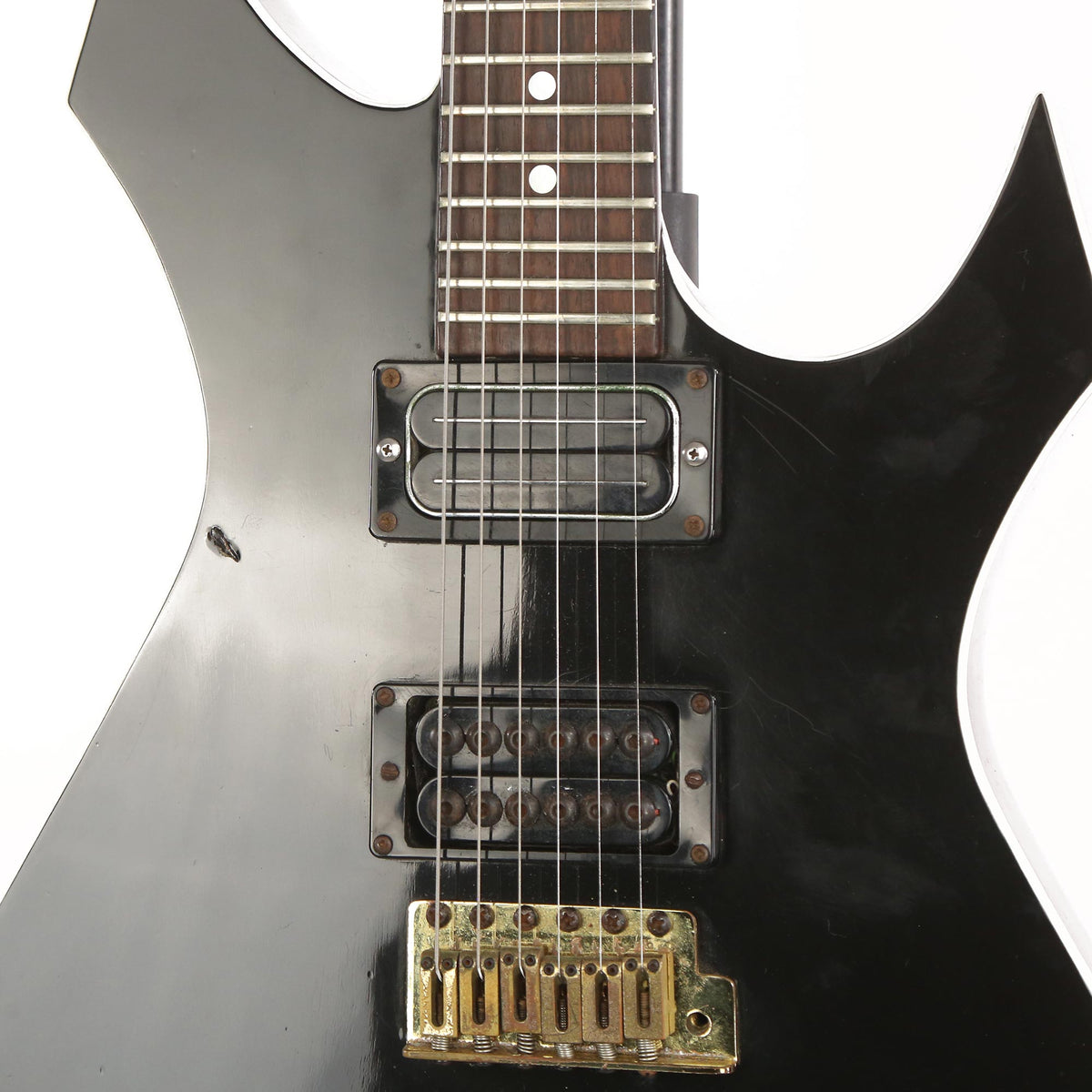 B.C. Rich USA Warlock Black with White Binding — 6