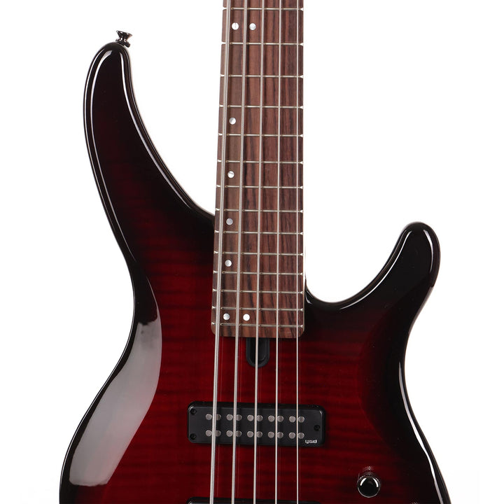 Yamaha TRBX605FM 5-String Electric Bass Guitar Dark Red Burst Used