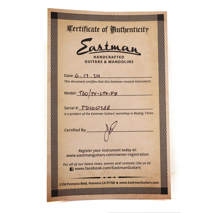 Eastman T60/TV Limited Edition Guitar Faded Blue 2024