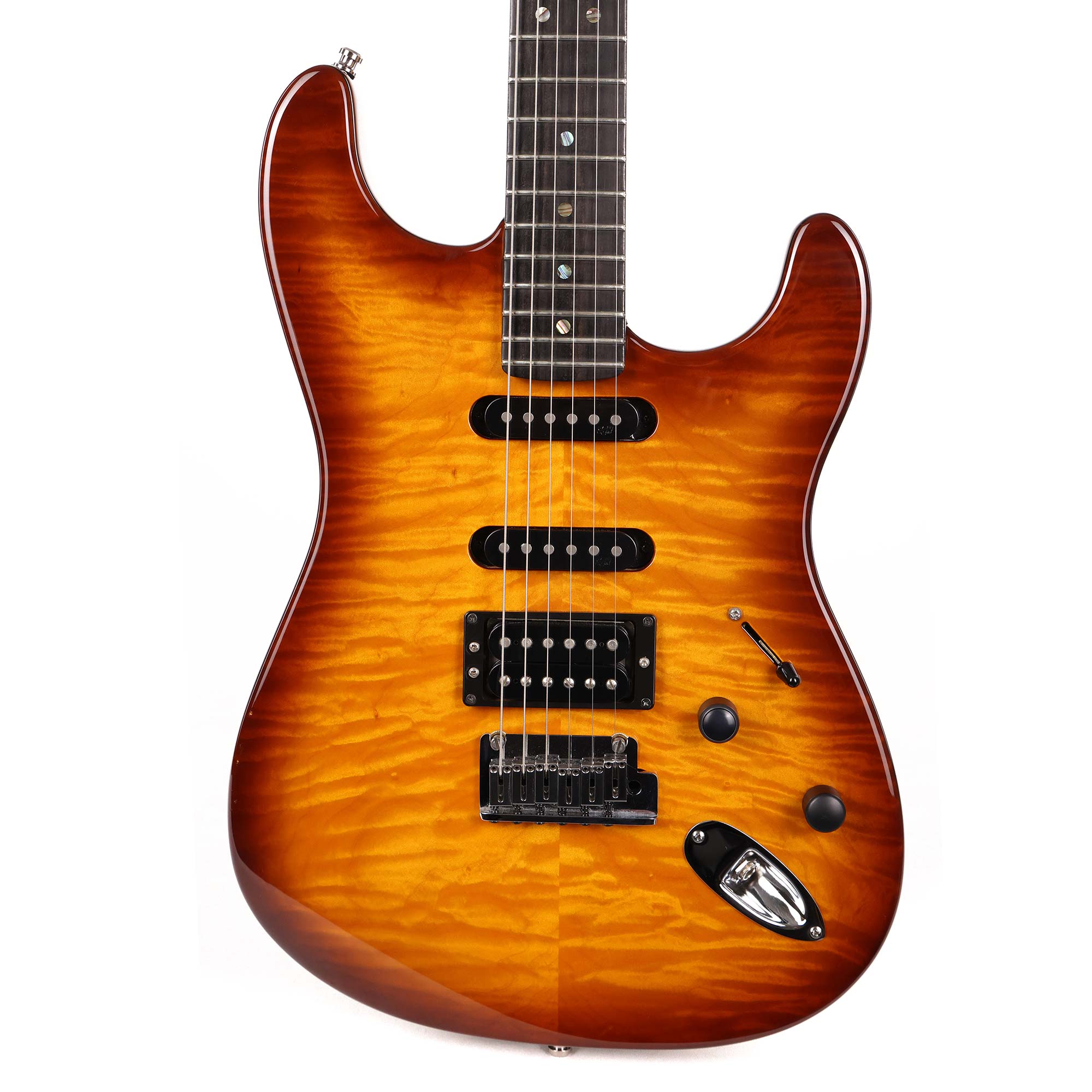 fender american deluxe stratocaster tobacco sunburst Used 6-String 40042-S000271866 with Fenders modern playing American Deluxe Ash Stratocaster. Fender American Deluxe Stratocaster QMT