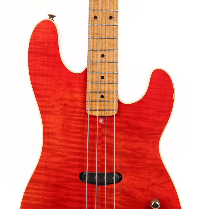 1980 Charvel Bass Flame Maple Body Trans Red