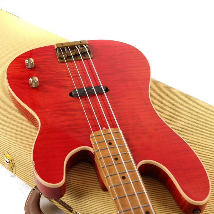 1980 Charvel Bass Flame Maple Body Trans Red