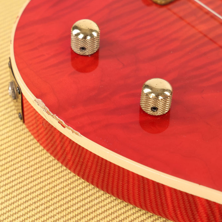 1980 Charvel Bass Flame Maple Body Trans Red