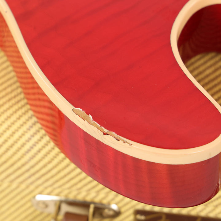 1980 Charvel Bass Flame Maple Body Trans Red