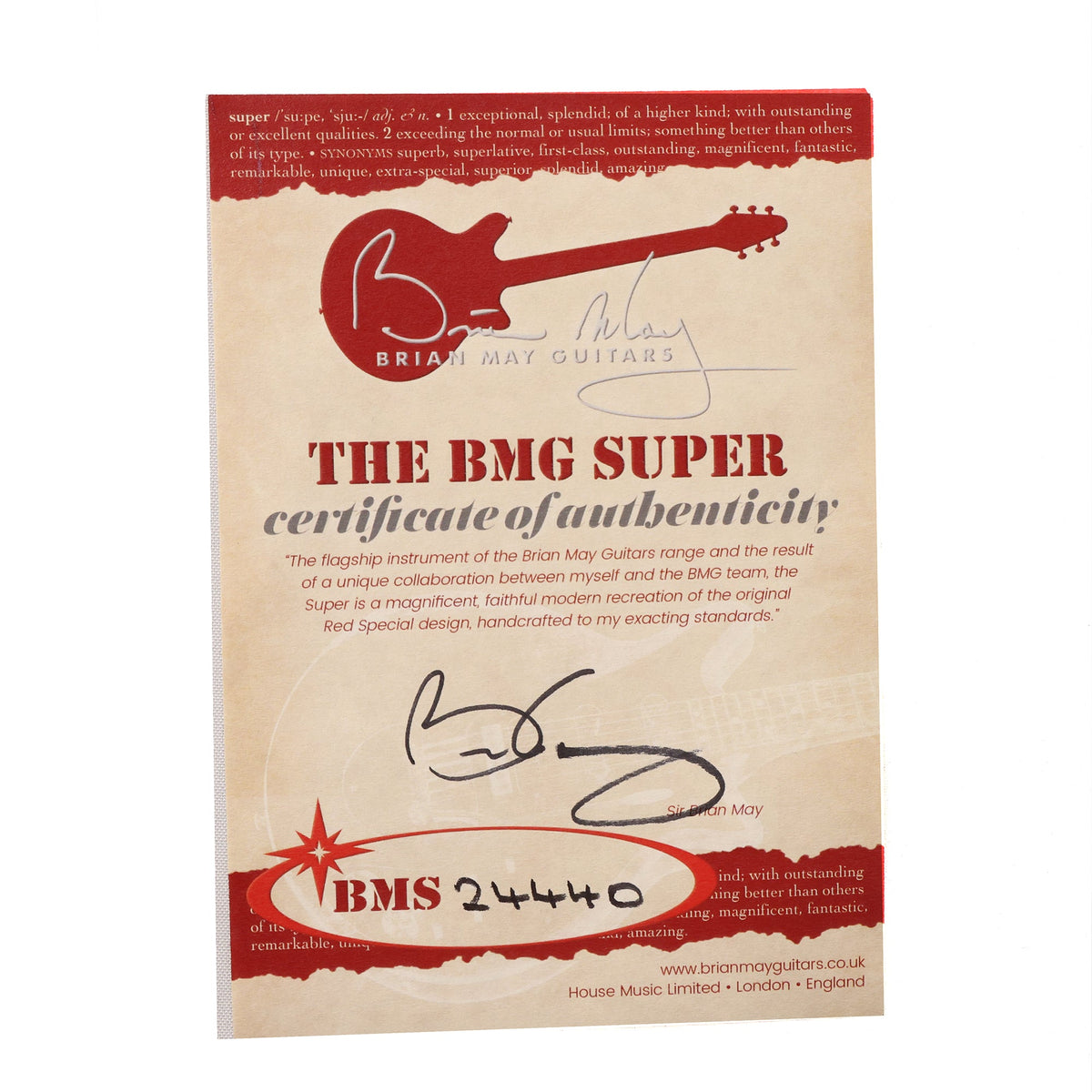 Brian May Guitars The BMG Super Antique Cherry Used — 12