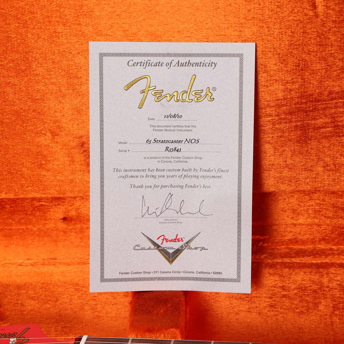 Fender Custom Shop 1965 Stratocaster Fiesta Red Lipstick Pickups Matching Headstock 2010 — 13