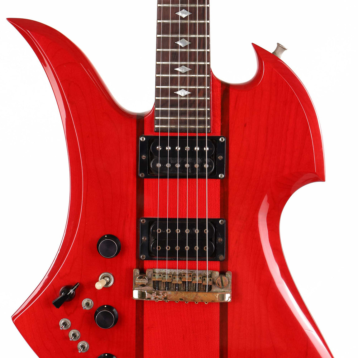 1982 B.C. Rich Mockingbird Left-Handed Cherry Red | The Music Zoo