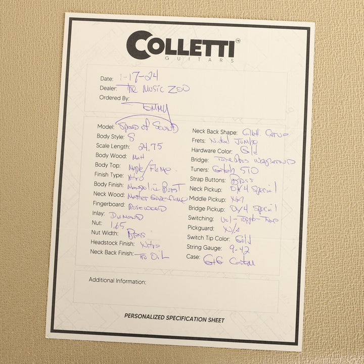 Colletti Guitars Speed of Sound Mandolin Burst 2024