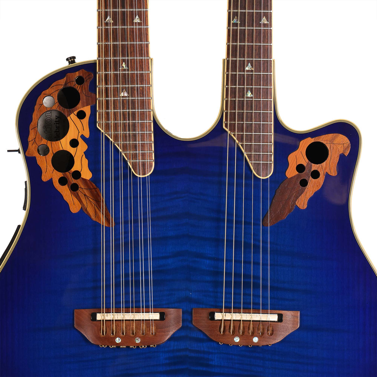 Ovation CSE225 Celebrity Double Neck Acoustic-Electric Transparent Blue Burst 2008 — 4