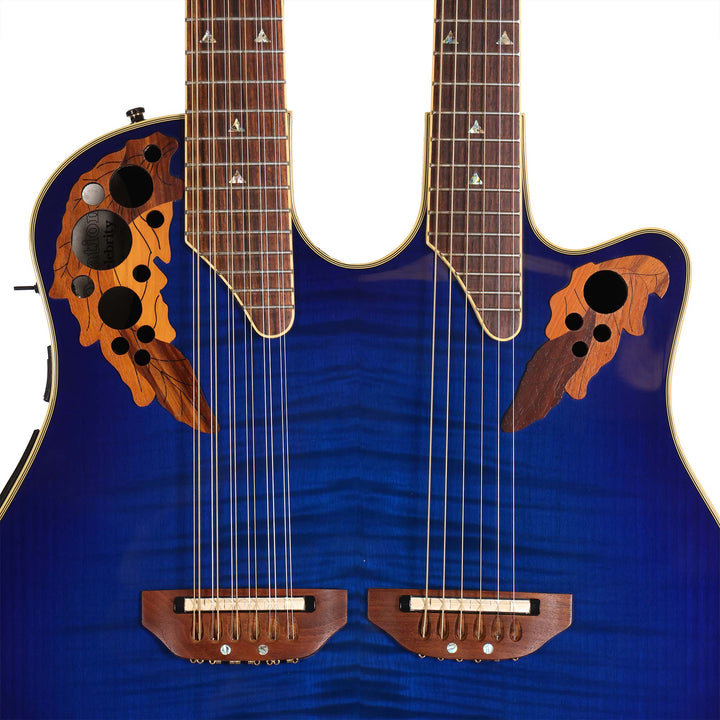 Ovation CSE225 Celebrity Double Neck Acoustic-Electric Transparent Blue Burst 2008