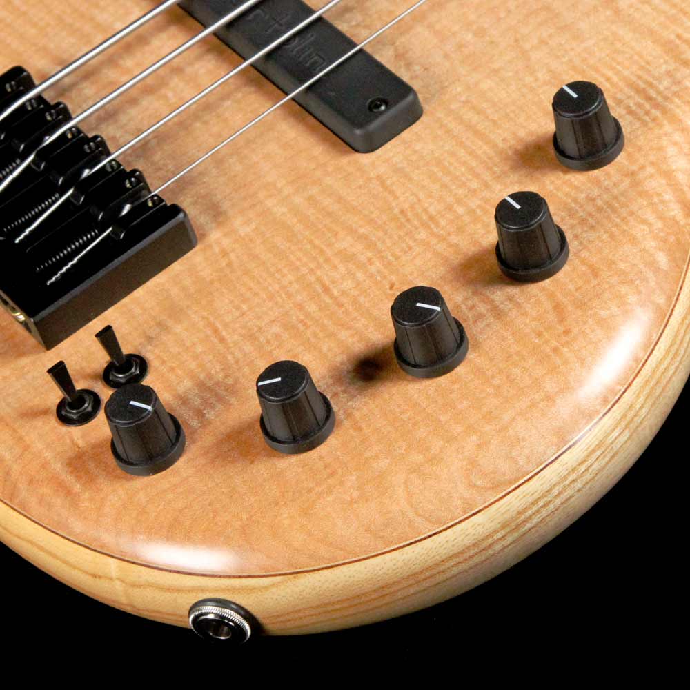 Elrick eVolution Gold Series 4-String Bass Flame Maple Top Natural — 7