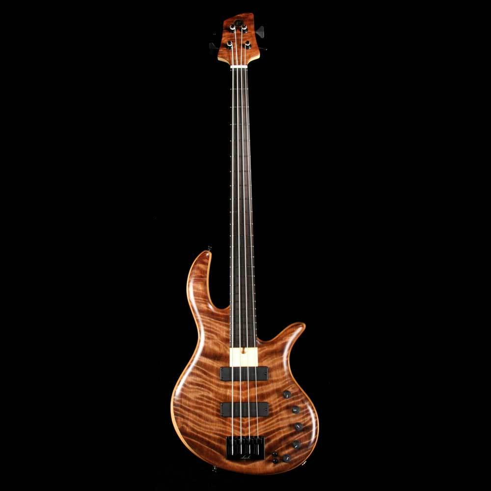 Elrick eVolution Gold Series 4-String Bass Flame Redwood Top Natural — 2
