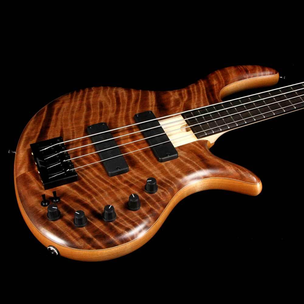 Elrick eVolution Gold Series 4-String Bass Flame Redwood Top Natural — 9