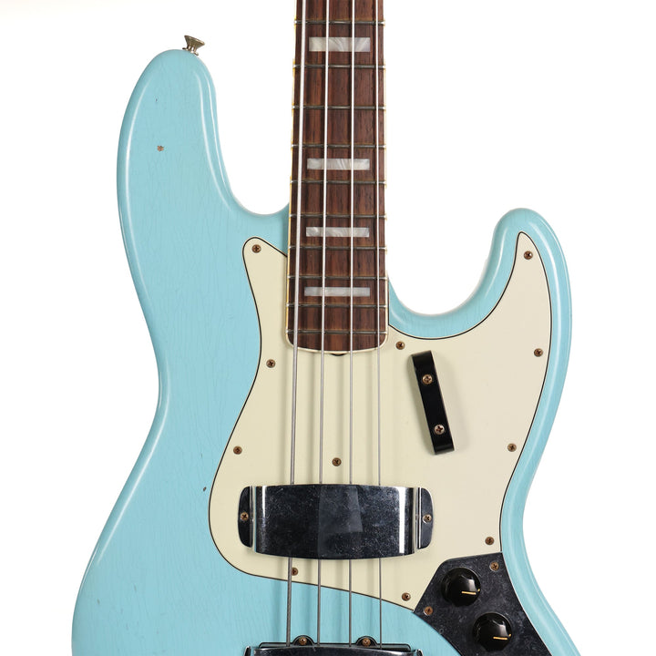 Fender Custom Shop 1966 Jazz Bass Aged Daphne Blue Matching Headstock 2020