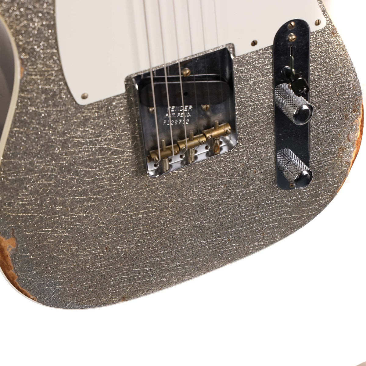 Fender Custom Shop Double Esquire Special Relic Aged Silver Sparkle and Black 2025 — 12