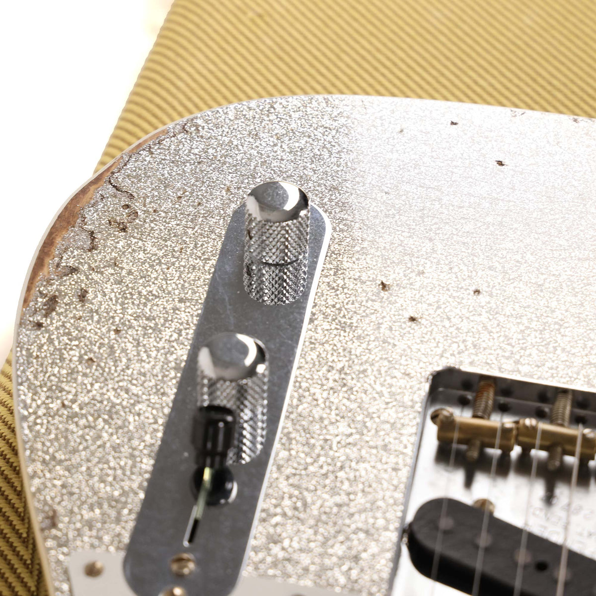 Fender Custom Shop Double Esquire Special Relic Aged Silver Sparkle and Black 2025 — 9