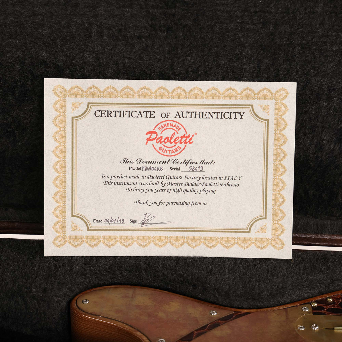 Paoletti Nancy Wine Crocodile Series Guitar 2019 — 15
