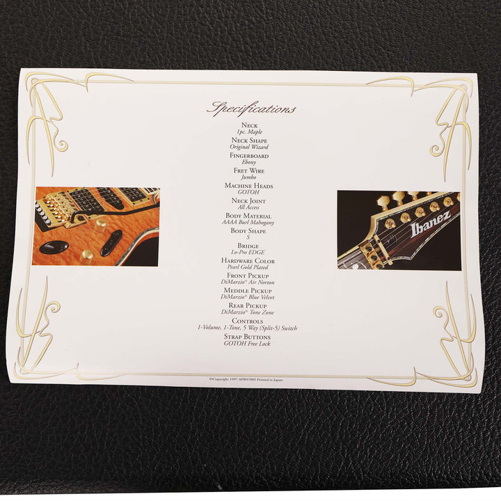 1997 Ibanez J. Custom S5400 Guitar Natural