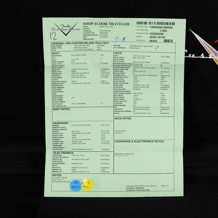 Fender Custom Shop Custom Telecaster Deluxe Taos Turquoise 2025