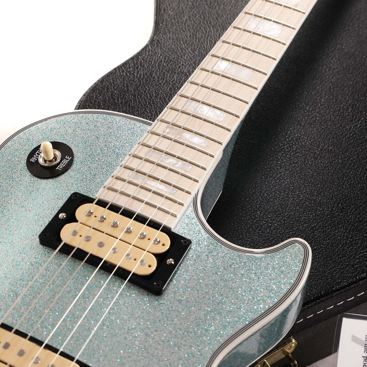 Gibson Custom Shop Les Paul Custom Made 2 Measure Glacier Blue Sparkle Maple Board 2025 — 11