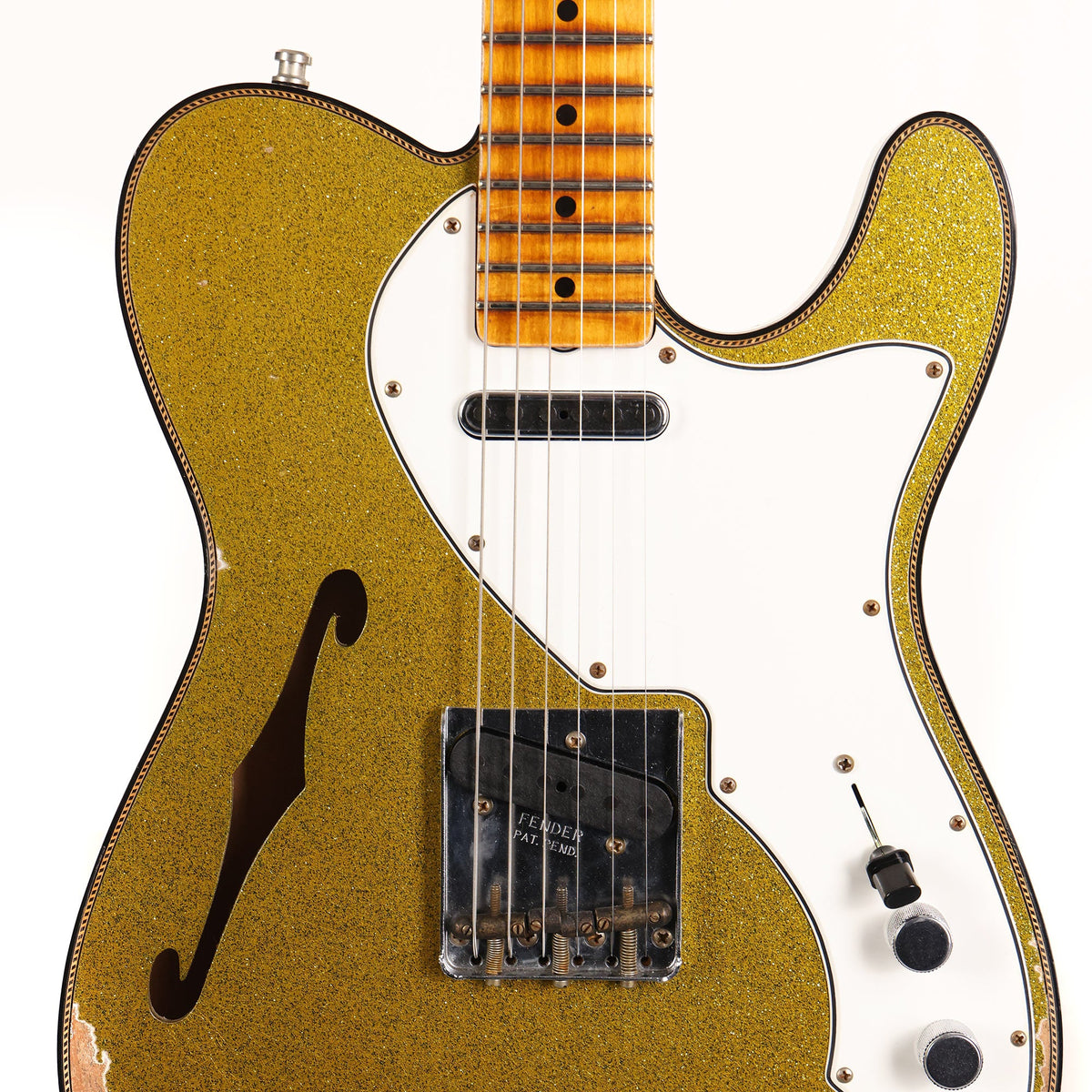 Fender Custom Shop Limited 60s Custom Telecaster Thinline Chartreuse Sparkle 2022 — 4