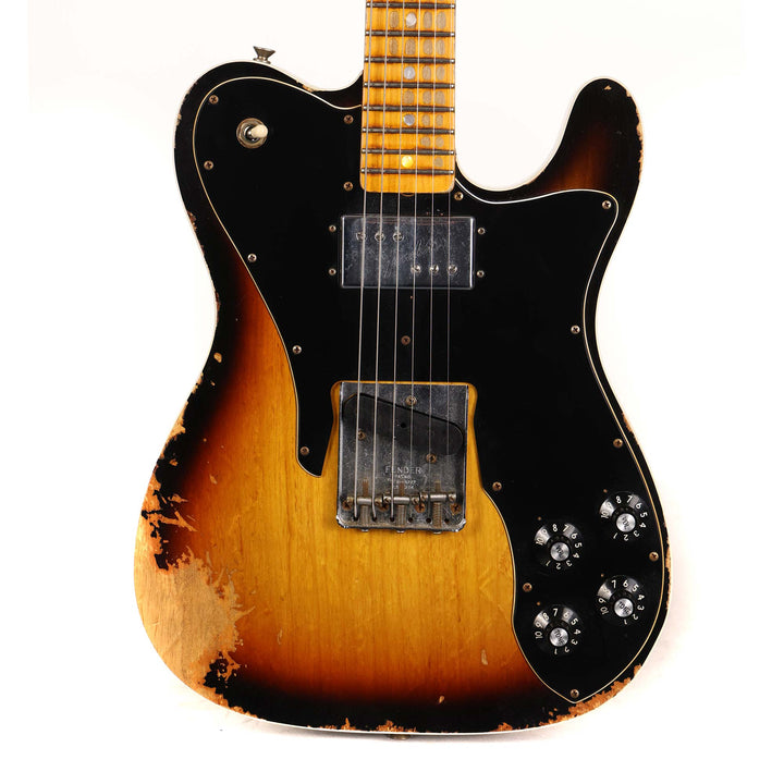 Fender Custom Shop Double Custom Telecaster Heavy Relic Faded Aged 3-Tone Sunburst 2022